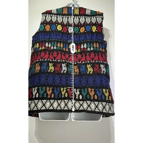 Vintage Pelux Handwoven Guatemalan Indian Boho Blanket vest - Picture 6 of 8
